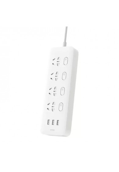چند راهی برق و شارژر 4 سوکت کلید دار و 3 یو اس بی مدل MJSWSKCXB-01QM شیائومی - Xiaomi Mijia Power Strip 4 Sockets 3 USB MJSWSKCXB-01QM